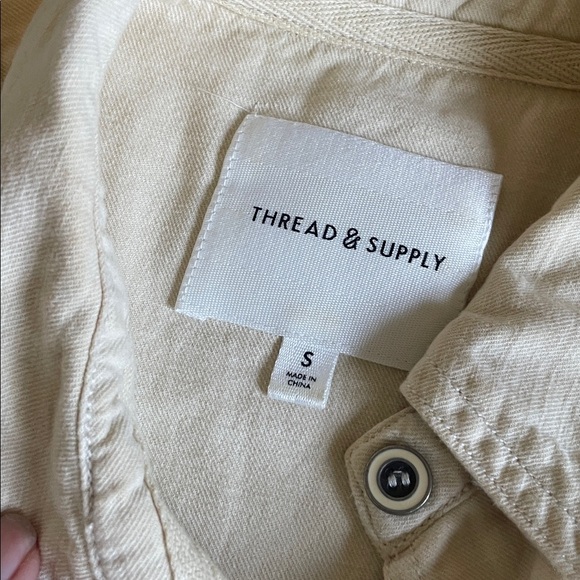 Thread & Supply Cream Corduroy Button-Up Shacket - Picture 8 of 10